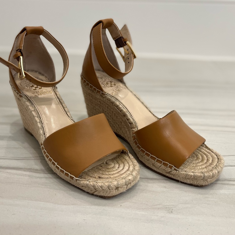 Vince Camuto tan ankle-strap espadrille